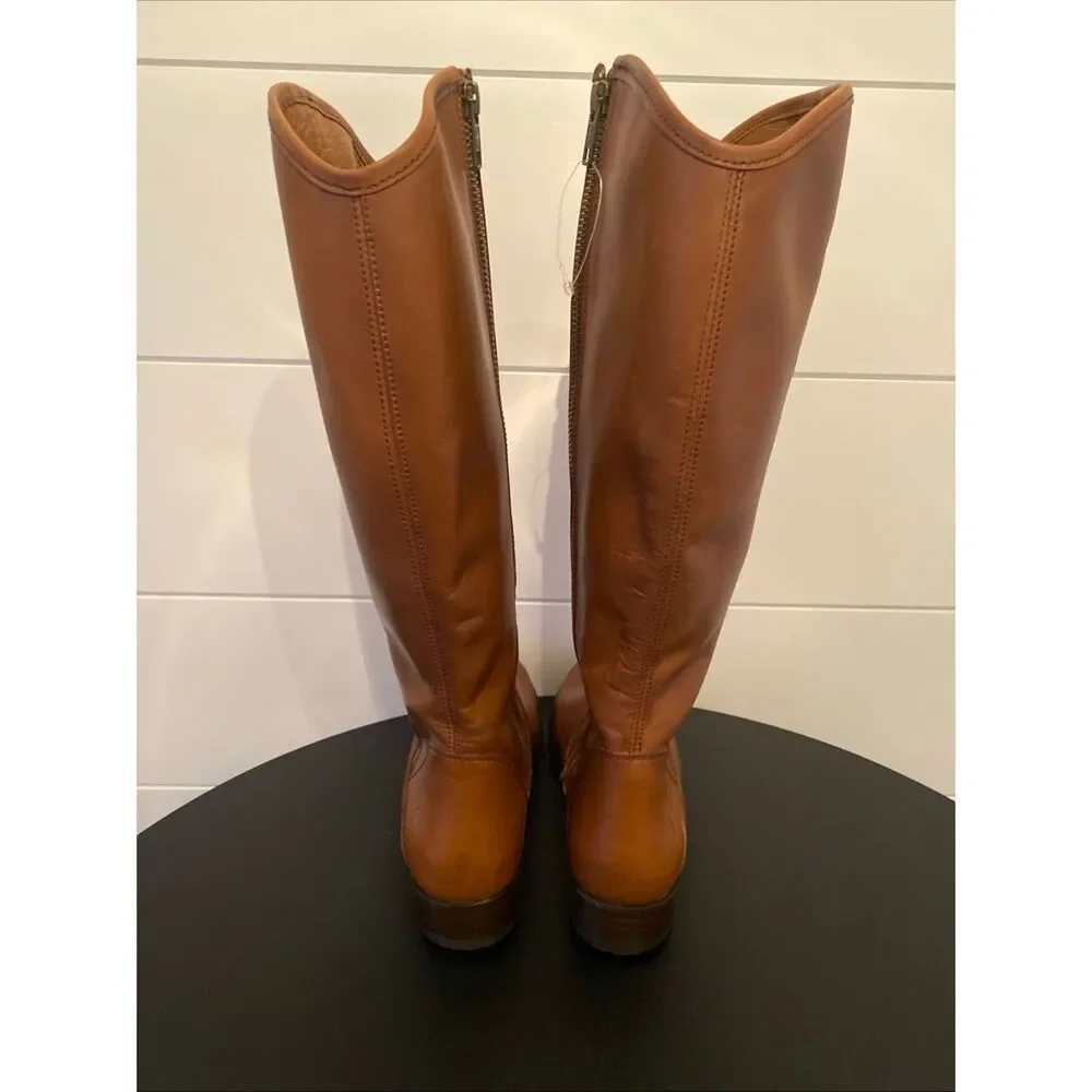 NEW $370 FRYE Marissa Medallion BUTTON MODERNIZIED ZIP BOOT COGNAC 6.5 (ME5) - Picture 4 of 9